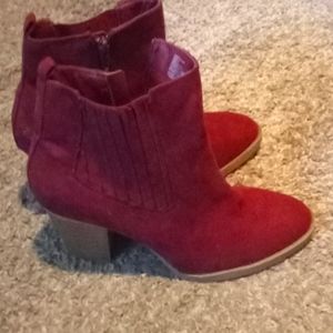 Maroon suede ankle boots size 9